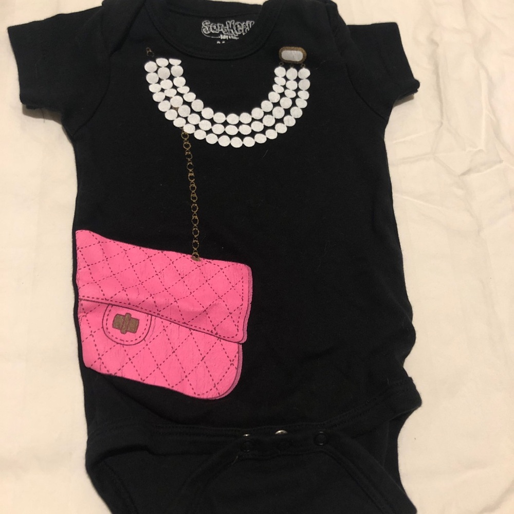 Baby Pearls and Purse Onesie, 0-6mo